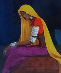 S. A. Noory, 05 x 07 Inch, Acrylic on Canvas, Figurative Painting, AC-SAN-220